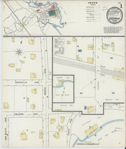 Sanborn Fire Insurance Map from Larchmont, Westchester County, New York (1893), Sheet #0001 - Historic Sanborn Fire Insurance Map Print, vintage old map wall art, antique decor, genealogy gift, New York New York map