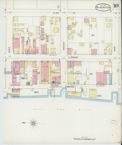 Sanborn Fire Insurance Map from Wilmington, New Hanover County, North Carolina (1893), Sheet #0010 - Complete Map Set gallery image, historic Sanborn map, vintage wall art, North Carolina North Carolina