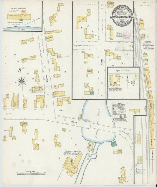 Sanborn Fire Insurance Map from Easton, Aroostook County, Maine (1903), Sheet #0001 - Historic Sanborn Fire Insurance Map Print, vintage old map wall art, antique decor, genealogy gift, Maine Maine map