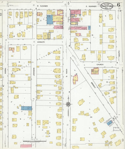 Sanborn Fire Insurance Map from Hartford, Washington County, Wisconsin (1918), Sheet #0006 - Complete Map Set gallery image, historic Sanborn map, vintage wall art, Wisconsin Wisconsin