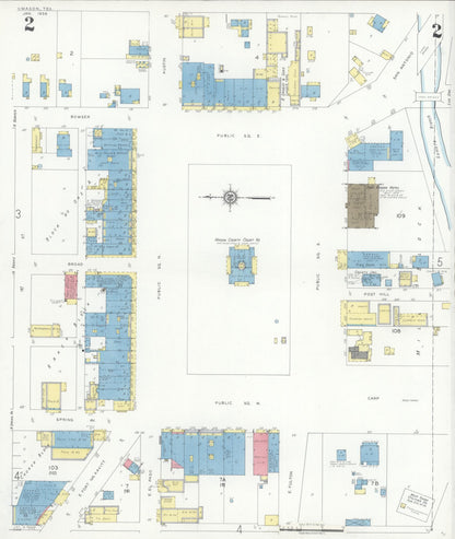 Sanborn Fire Insurance Map from Mason, Mason County, Texas (1936), Sheet #0002 - Historic Sanborn Fire Insurance Map Print, vintage old map wall art, antique decor, genealogy gift, Texas Texas map