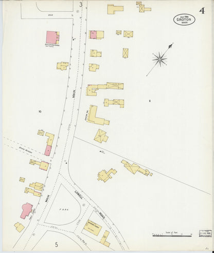 Sanborn Fire Insurance Map from Groton, Middlesex County, Massachusetts (1906), Sheet #0004 - Complete Map Set gallery image, historic Sanborn map, vintage wall art, Massachusetts Massachusetts