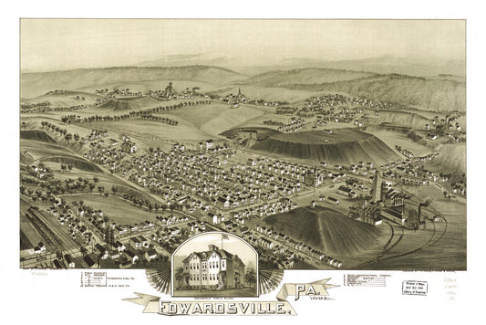Edwardsville, Pa. 1892. (1892) – Historic Bird’s-Eye View Panorama Print