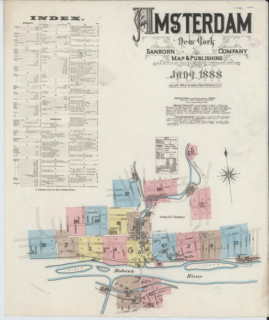 Sanborn Fire Insurance Map from Amsterdam, Montgomery County, New York. (1888) – Historic Sanborn Fire Insurance Map Print