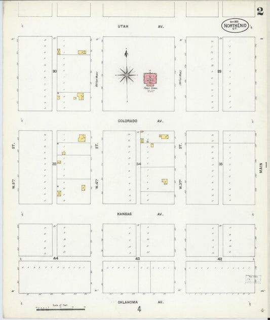 Sanborn Fire Insurance Map from North Enid, Garfield County, Oklahoma (1901), Sheet #0002 - Historic Sanborn Fire Insurance Map Print, vintage old map wall art, antique decor, genealogy gift, Oklahoma Oklahoma map