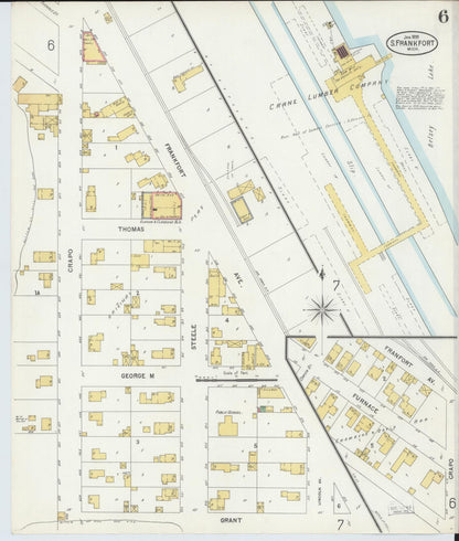 Sanborn Fire Insurance Map from Frankfort, Benzie County, Michigan (1899), Sheet #0006 - Complete Map Set gallery image, historic Sanborn map, vintage wall art, Michigan Michigan