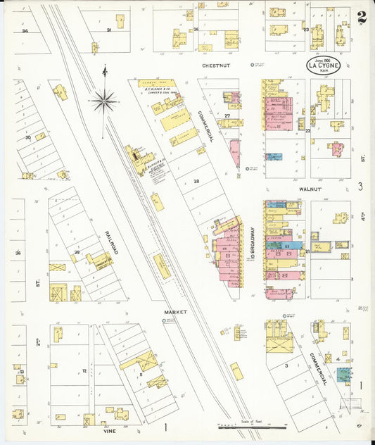 Sanborn Fire Insurance Map from La Cynge, Linn County, Kansas (1906), Sheet #0002 - Historic Sanborn Fire Insurance Map Print, vintage old map wall art, antique decor, genealogy gift, Kansas Kansas map