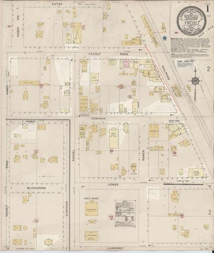 Sanborn Fire Insurance Map from Yacolt, Clark County, Washington (1930), Sheet #0001 - Complete Map Set gallery image, historic Sanborn map, vintage wall art, Washington Washington