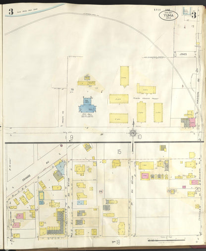Sanborn Fire Insurance Map from Yuma, Yuma County, Arizona (1948), Sheet #0003 - Complete Map Set gallery image, historic Sanborn map, vintage wall art, Arizona Arizona