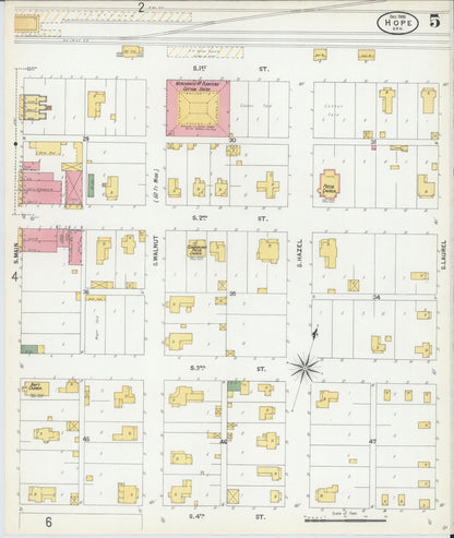 Sanborn Fire Insurance Map from Hope, Hempstead County, Arkansas (1900), Sheet #0005 - Complete Map Set gallery image, historic Sanborn map, vintage wall art, Arkansas Arkansas