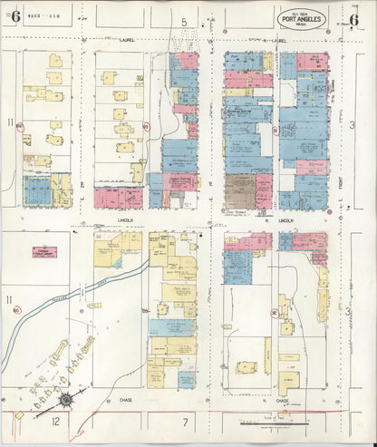 Sanborn Fire Insurance Map from Port Angeles, Clallam County, Washington (1949), Sheet #0006 - Complete Map Set gallery image, historic Sanborn map, vintage wall art, Washington Washington