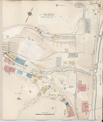 Sanborn Fire Insurance Map from Clifton, Greenlee County, Arizona (1948), Sheet #0003 - Complete Map Set gallery image, historic Sanborn map, vintage wall art, Arizona Arizona
