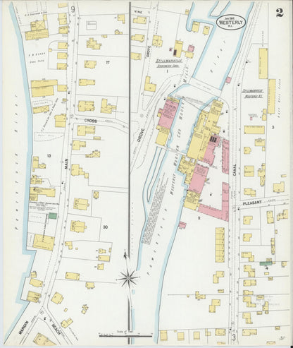 Sanborn Fire Insurance Map from Westerly, Washington County, Rhode Island (1902), Sheet #0002 - Complete Map Set gallery image, historic Sanborn map, vintage wall art, Rhode Island Rhode Island