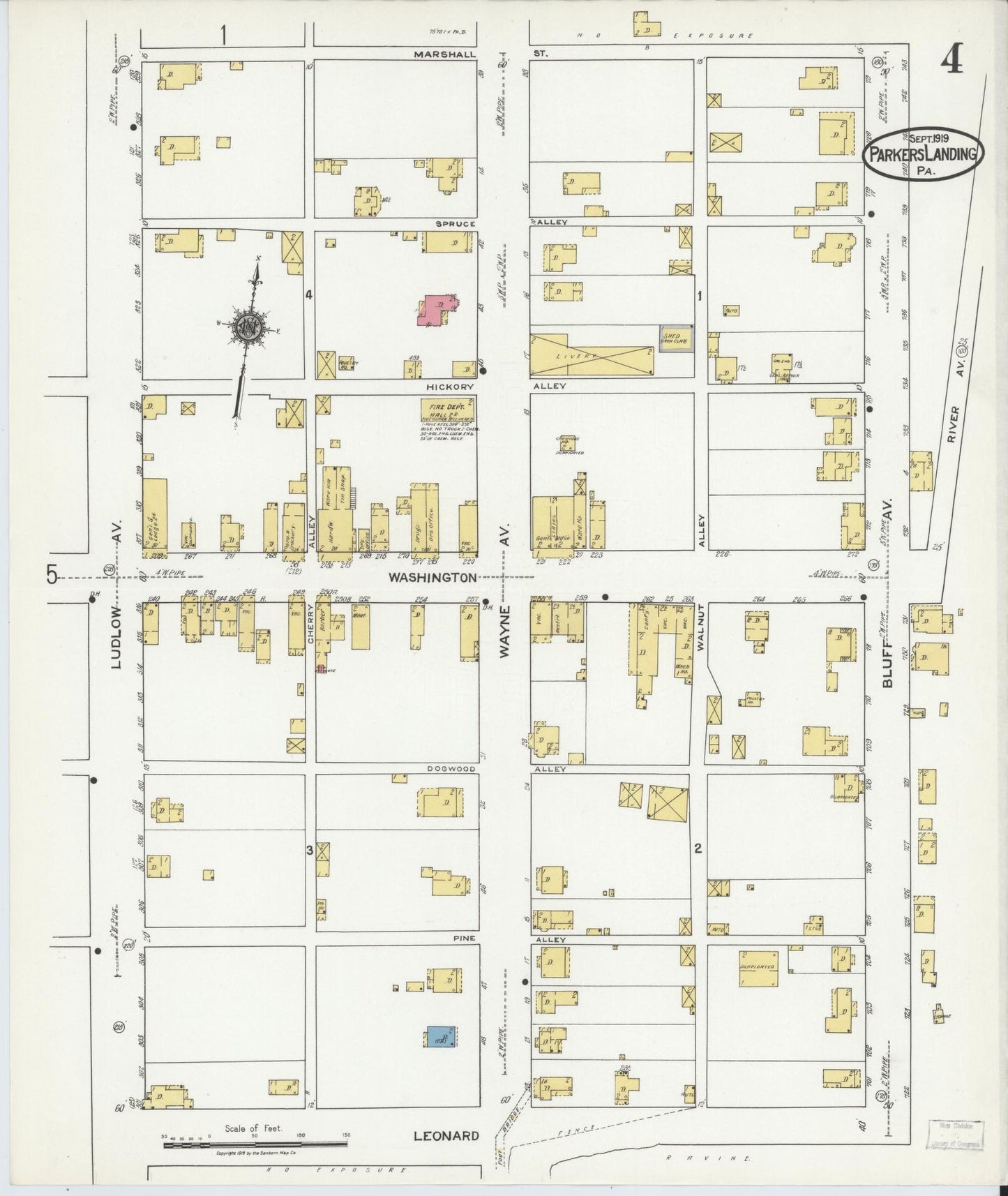 Sanborn Fire Insurance Map from Parkers Landing, Armstrong County, Pennsylvania (1919), Sheet #0004 - Complete Map Set gallery image, historic Sanborn map, vintage wall art, Pennsylvania Pennsylvania