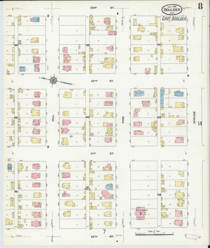 Sanborn Fire Insurance Map from Boulder, Boulder County, Colorado (1910), Sheet #0008 - Complete Map Set gallery image, historic Sanborn map, vintage wall art, Colorado Colorado