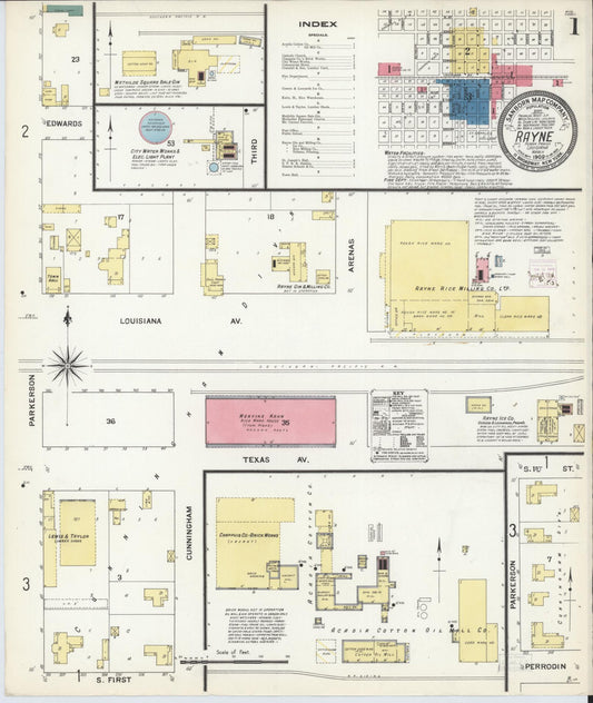 Sanborn Fire Insurance Map from Rayne, Acadia Parish, Louisiana. (1909) – Historic Sanborn Fire Insurance Map Print