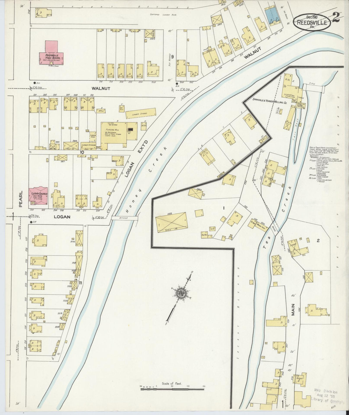 Sanborn Fire Insurance Map from Reedsville, Mifflin County, Pennsylvania (1910), Sheet #0002 - Historic Sanborn Fire Insurance Map Print, vintage old map wall art, antique decor, genealogy gift, Pennsylvania Pennsylvania map