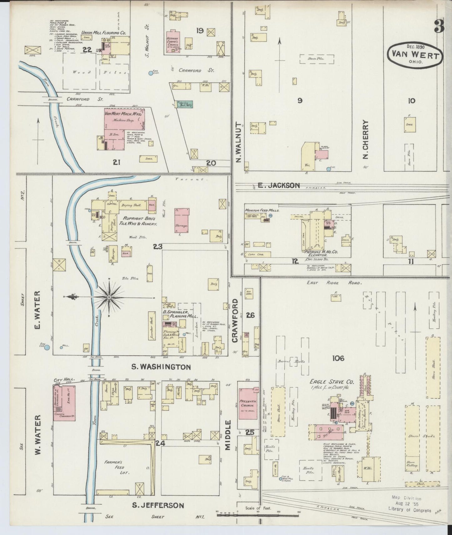 Sanborn Fire Insurance Map from Van Wert, Van Wert County, Ohio (1890), Sheet #0003 - Complete Map Set gallery image, historic Sanborn map, vintage wall art, Ohio Ohio