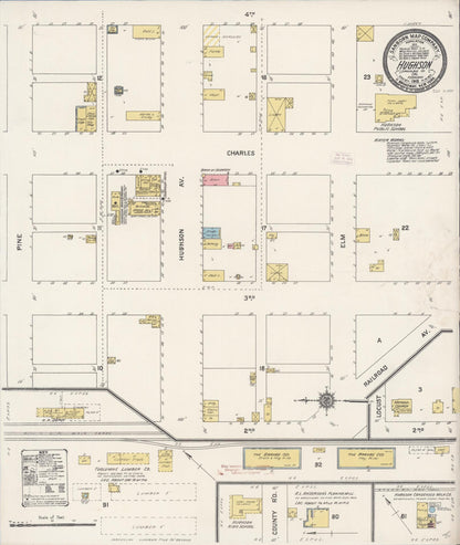Sanborn Fire Insurance Map from Hughson, Stanislaus County, California (1912), Sheet #0001 - Historic Sanborn Fire Insurance Map Print, vintage old map wall art, antique decor, genealogy gift, California California map