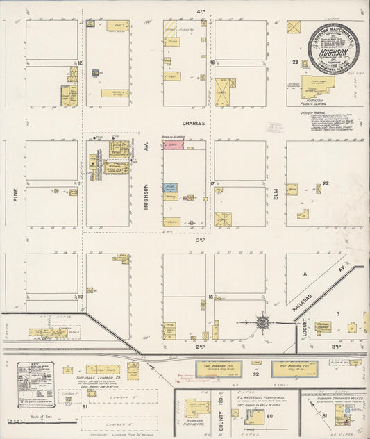 Sanborn Fire Insurance Map from Hughson, Stanislaus County, California (1912), Sheet #0001 - Historic Sanborn Fire Insurance Map Print, vintage old map wall art, antique decor, genealogy gift, California California map