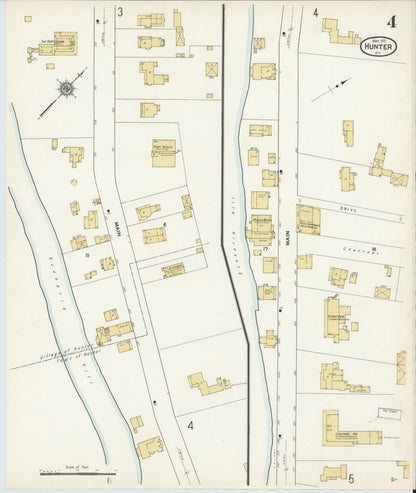 Sanborn Fire Insurance Map from Hunter, Greene County, New York (1912), Sheet #0004 - Complete Map Set gallery image, historic Sanborn map, vintage wall art, New York New York