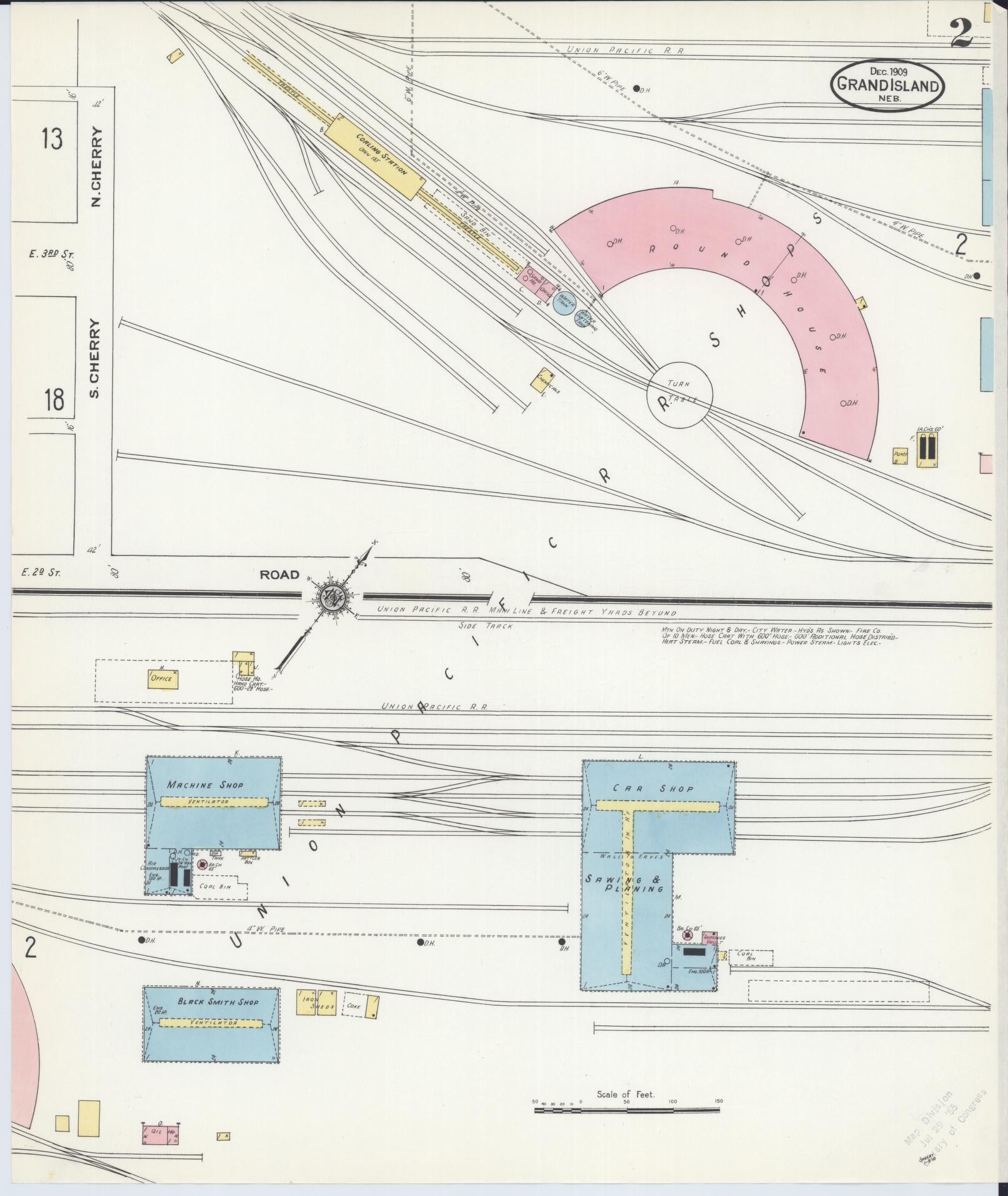 Sanborn Fire Insurance Map from Grand Island, Hall County, Nebraska (1909), Sheet #0002 - Complete Map Set gallery image, historic Sanborn map, vintage wall art, Nebraska Nebraska
