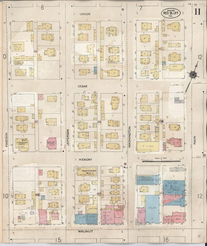 Sanborn Fire Insurance Map from Red Bluff, Tehama County, California (1949), Sheet #0011 - Complete Map Set gallery image, historic Sanborn map, vintage wall art, California California