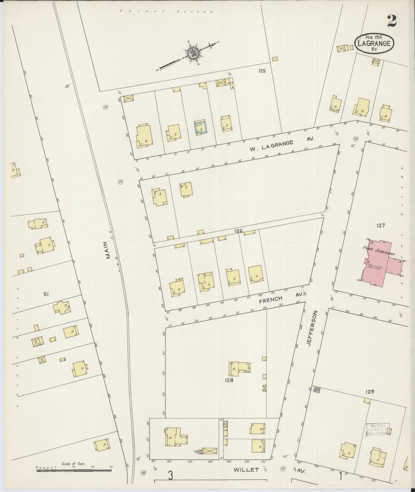 Sanborn Fire Insurance Map from La Grange, Oldham County, Kentucky (1915), Sheet #0002 - Complete Map Set gallery image, historic Sanborn map, vintage wall art, Kentucky Kentucky