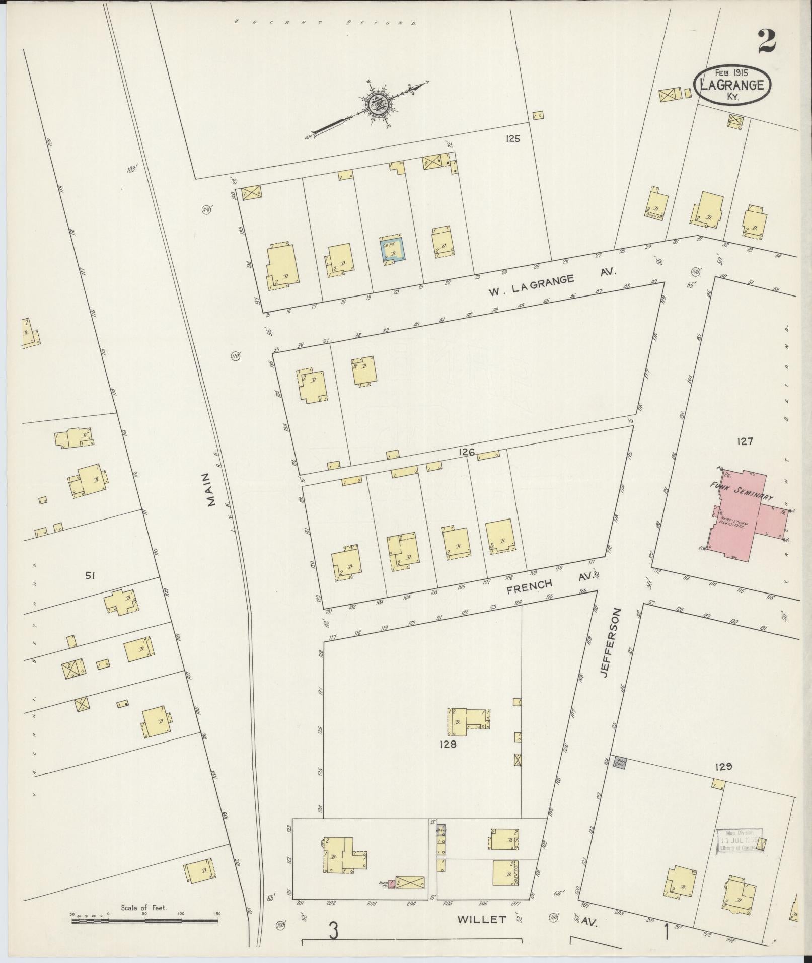 Sanborn Fire Insurance Map from La Grange, Oldham County, Kentucky (1915), Sheet #0002 - Complete Map Set gallery image, historic Sanborn map, vintage wall art, Kentucky Kentucky