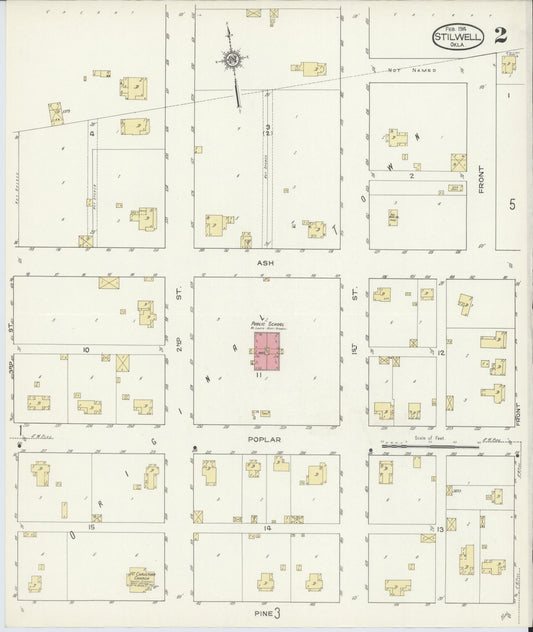 Sanborn Fire Insurance Map from Stillwell, Adair County, Oklahoma (1914), Sheet #0002 - Historic Sanborn Fire Insurance Map Print, vintage old map wall art, antique decor, genealogy gift, Oklahoma Oklahoma map