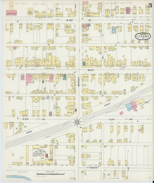 Sanborn Fire Insurance Map from Lykens, Dauphin County, Pennsylvania (1896), Sheet #0003 - Historic Sanborn Fire Insurance Map Print, vintage old map wall art, antique decor, genealogy gift, Pennsylvania Pennsylvania map