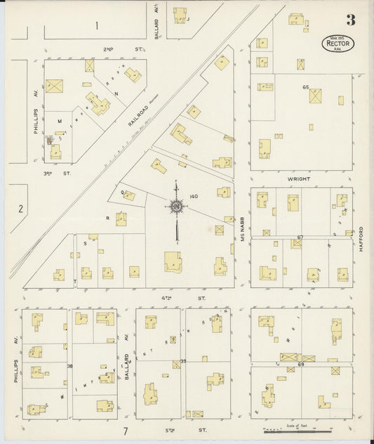 Sanborn Fire Insurance Map from Rector, Clay County, Arkansas (1915), Sheet #0003 - Historic Sanborn Fire Insurance Map Print, vintage old map wall art, antique decor, genealogy gift, Arkansas Arkansas map