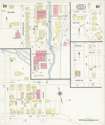 Sanborn Fire Insurance Map from Irwin, Westmoreland County, Pennsylvania (1925), Sheet #0010 - Complete Map Set gallery image, historic Sanborn map, vintage wall art, Pennsylvania Pennsylvania