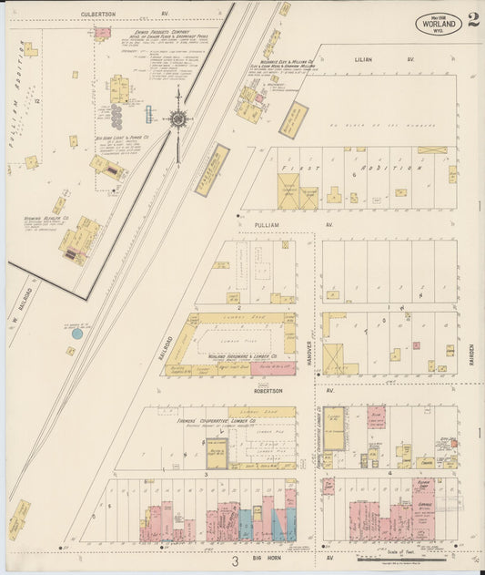 Sanborn Fire Insurance Map from Worland, Washakie County, Wyoming (1918), Sheet #0002 - Historic Sanborn Fire Insurance Map Print, vintage old map wall art, antique decor, genealogy gift, Wyoming Wyoming map