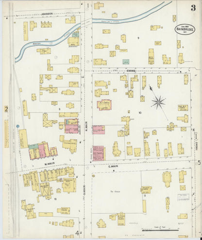 Sanborn Fire Insurance Map from Bainbridge, Chenango County, New York (1903), Sheet #0003 - Historic Sanborn Fire Insurance Map Print, vintage old map wall art, antique decor, genealogy gift, New York New York map