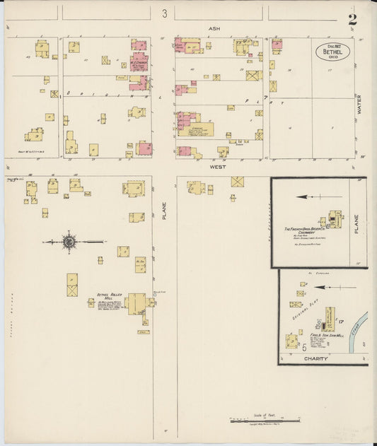 Sanborn Fire Insurance Map from Bethel, Clermont County, Ohio (1922), Sheet #0002 - Historic Sanborn Fire Insurance Map Print, vintage old map wall art, antique decor, genealogy gift, Ohio Ohio map
