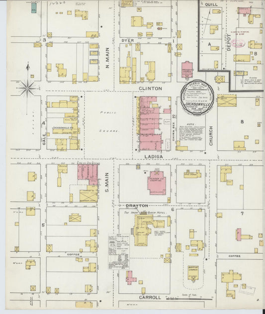 Sanborn Fire Insurance Map from Jacksonville, Calhoun County, Alabama. (1894) – Historic Sanborn Fire Insurance Map Print