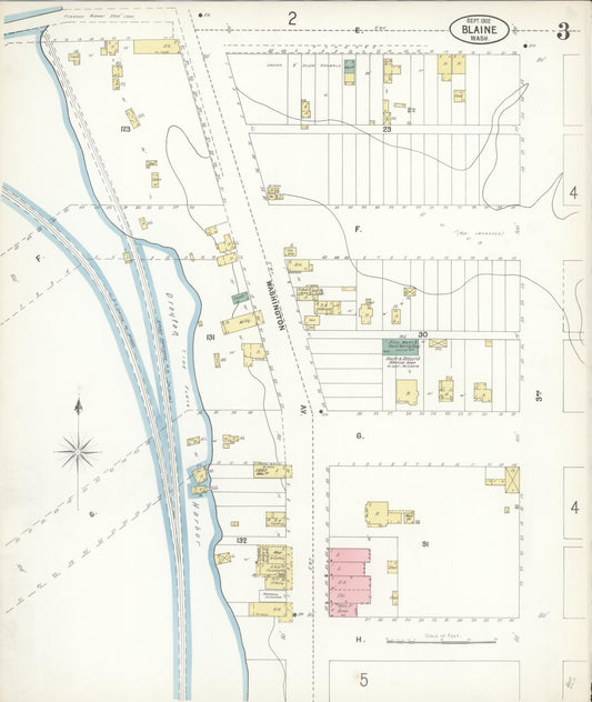Sanborn Fire Insurance Map from Blaine, Whatcom County, Washington (1902), Sheet #0003 - Historic Sanborn Fire Insurance Map Print, vintage old map wall art, antique decor, genealogy gift, Washington Washington map