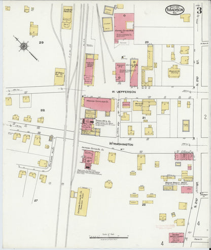 Sanborn Fire Insurance Map from Madison, Morgan County, Georgia (1921), Sheet #0003 - Complete Map Set gallery image, historic Sanborn map, vintage wall art, Georgia Georgia