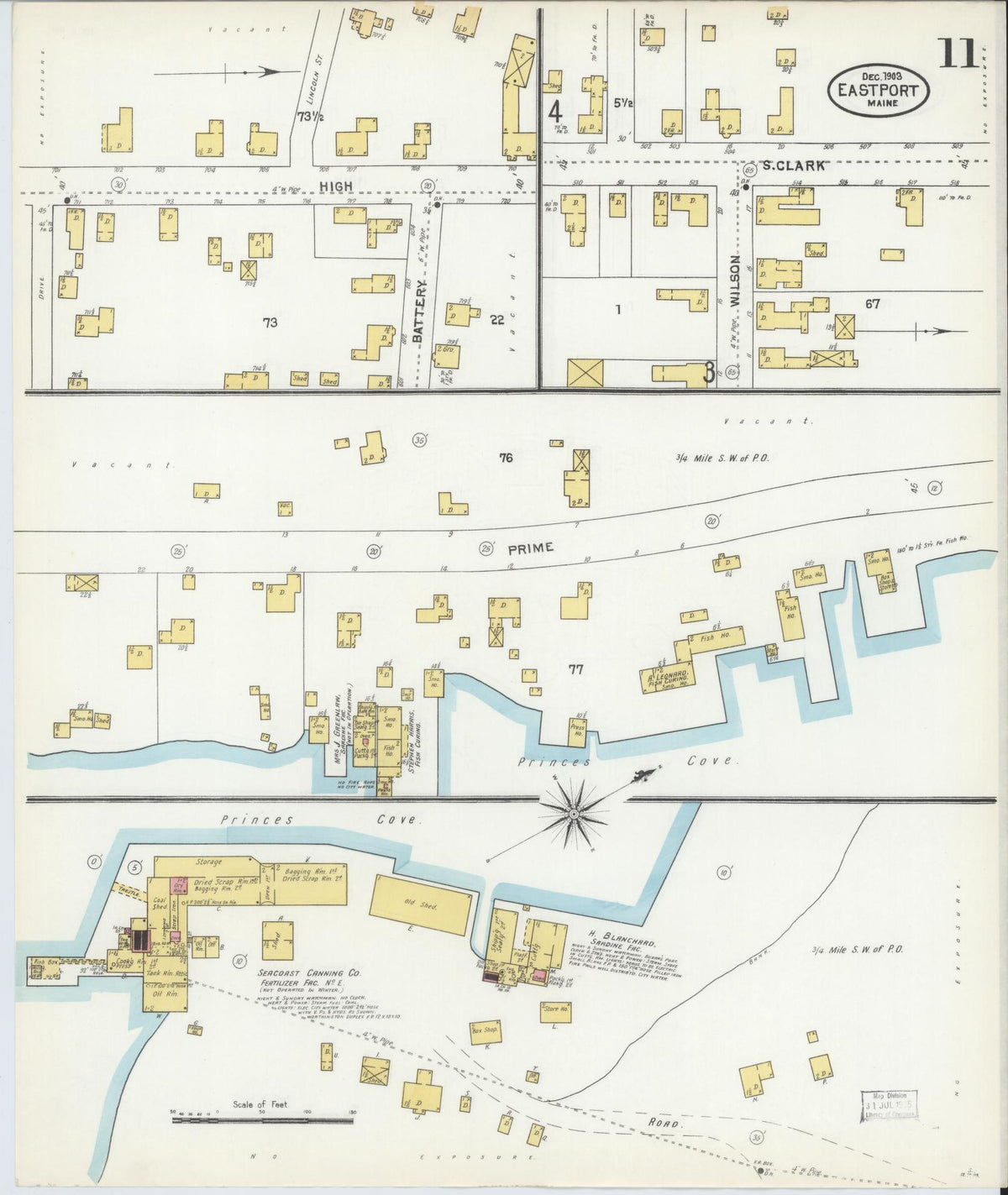 Sanborn Fire Insurance Map from Eastport, Washington County, Maine (1903), Sheet #0011 - Complete Map Set gallery image, historic Sanborn map, vintage wall art, Maine Maine