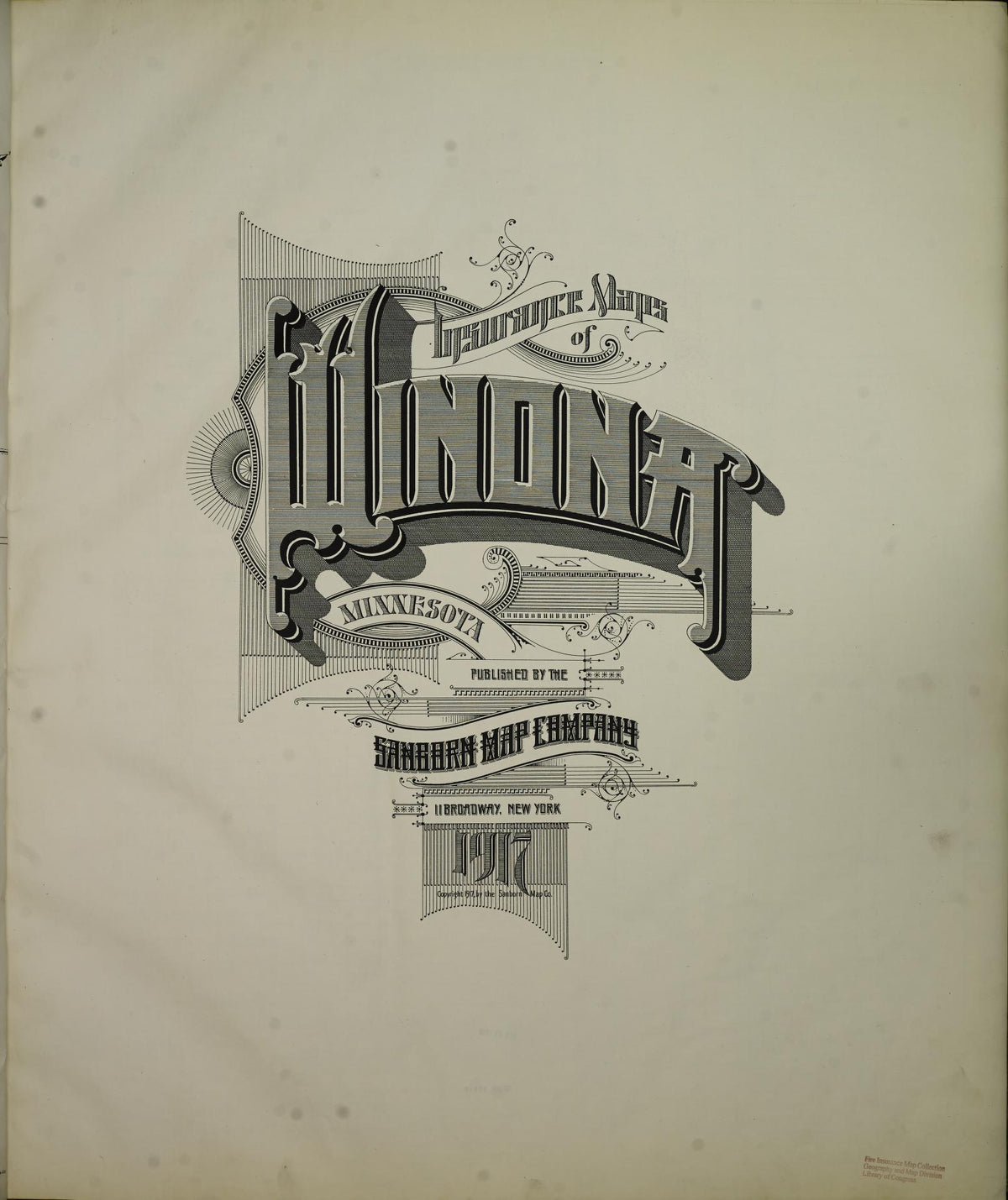Sanborn Fire Insurance Map from Winona, Winona County, Minnesota (1917), Sheet #0001 - Historic Sanborn Fire Insurance Map Print, vintage old map wall art, antique decor, genealogy gift, Minnesota Minnesota map
