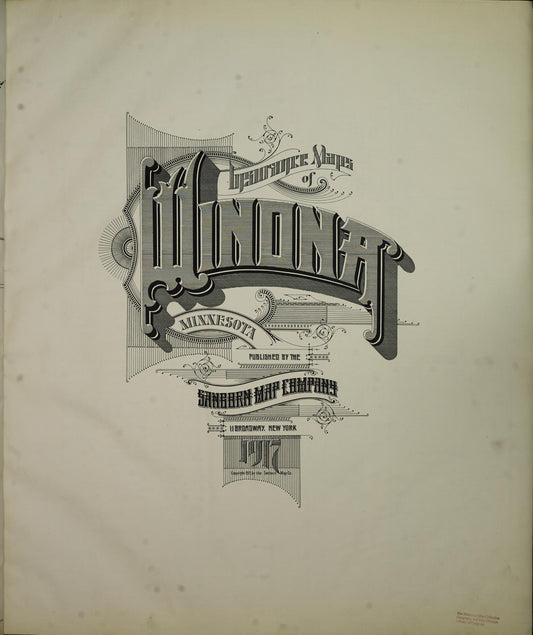Sanborn Fire Insurance Map from Winona, Winona County, Minnesota (1917), Sheet #0001 - Historic Sanborn Fire Insurance Map Print, vintage old map wall art, antique decor, genealogy gift, Minnesota Minnesota map