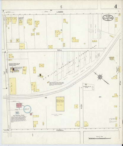 Sanborn Fire Insurance Map from Clinton, Sampson County, North Carolina (1915), Sheet #0004 - Complete Map Set gallery image, historic Sanborn map, vintage wall art, North Carolina North Carolina