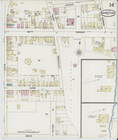 Sanborn Fire Insurance Map from Schenectady, Schenectady County, New York (1889), Sheet #0014 - Complete Map Set gallery image, historic Sanborn map, vintage wall art, New York New York