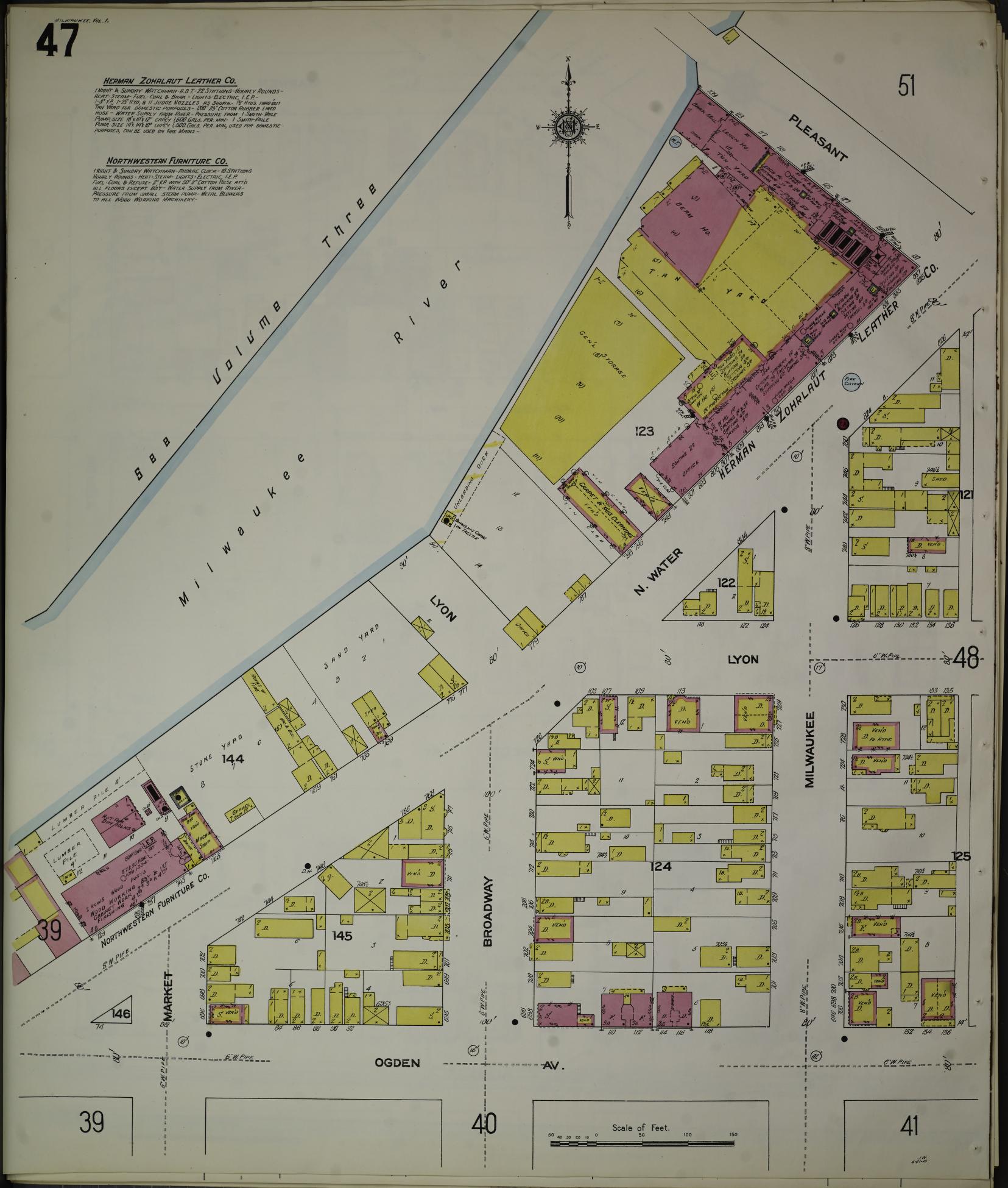 Sanborn Fire Insurance Map from Milwaukee, Milwaukee County, Wisconsin (1910), Sheet #0047 - Complete Map Set gallery image, historic Sanborn map, vintage wall art, Wisconsin Wisconsin