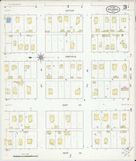 Sanborn Fire Insurance Map from Holdrege, Phelps County, Nebraska (1909), Sheet #0003 - Historic Sanborn Fire Insurance Map Print, vintage old map wall art, antique decor, genealogy gift, Nebraska Nebraska map