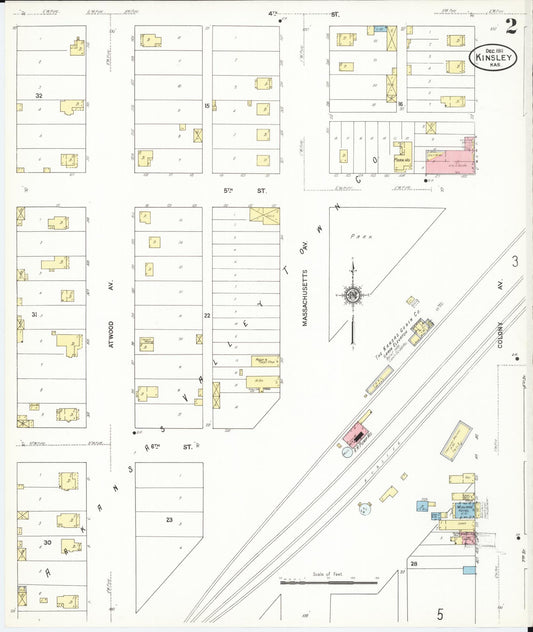 Sanborn Fire Insurance Map from Kinsley, Edwards County, Kansas (1911), Sheet #0002 - Historic Sanborn Fire Insurance Map Print, vintage old map wall art, antique decor, genealogy gift, Kansas Kansas map