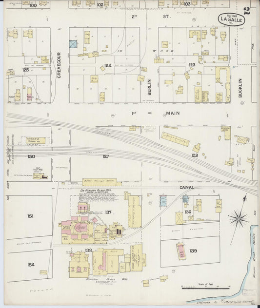 Sanborn Fire Insurance Map from La Salle, La Salle County, Illinois (1888), Sheet #0002 - Historic Sanborn Fire Insurance Map Print, vintage old map wall art, antique decor, genealogy gift, Illinois Illinois map