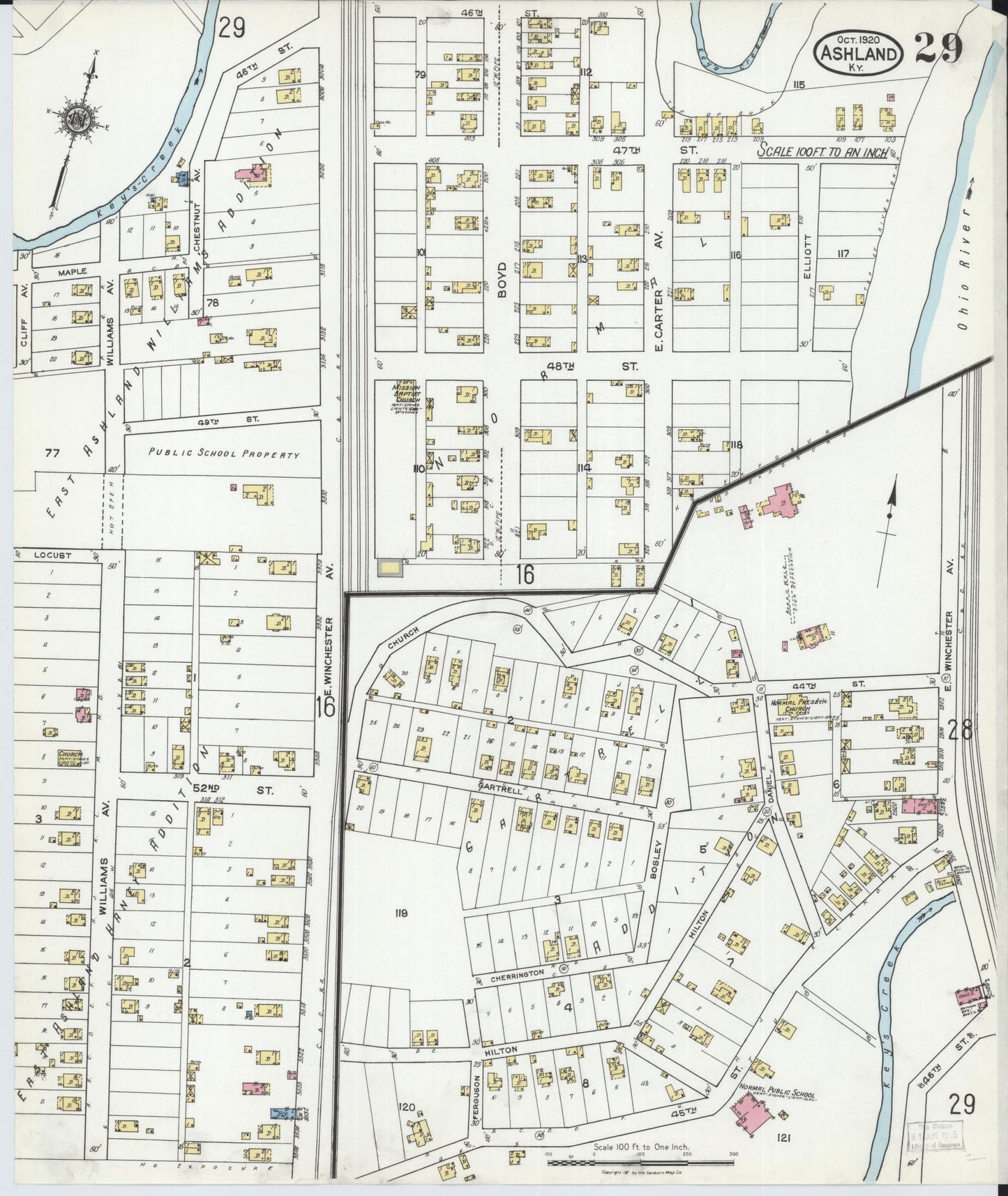 Sanborn Fire Insurance Map from Ashland, Boyd County, Kentucky (1920), Sheet #0029 - Complete Map Set gallery image, historic Sanborn map, vintage wall art, Kentucky Kentucky