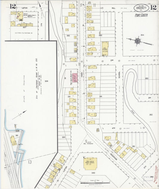 Sanborn Fire Insurance Map from Crockett, Contra Costa County, California (1924), Sheet #0012 - Historic Sanborn Fire Insurance Map Print, vintage old map wall art, antique decor, genealogy gift, California California map